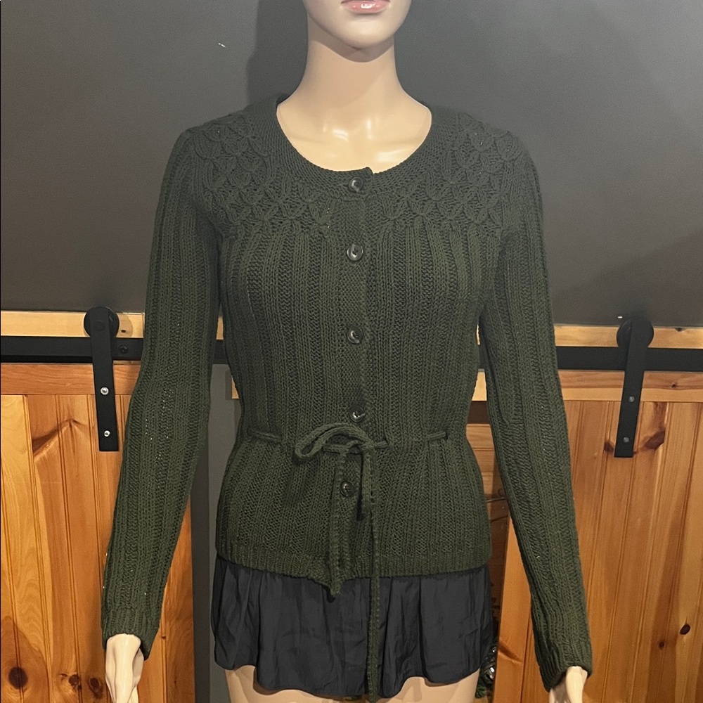 Ann Taylor Dark Green Knit Cardigan